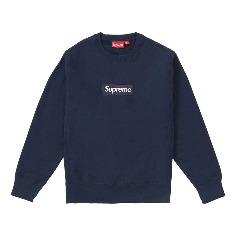 Villapaita Supreme Crewneck Box Logo Sweater Tummansininen | SUP-FW18-1076