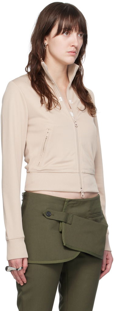 Takki Courrèges Courrèges Zip Track Jacket Beige | 124JVE010JS0091, 1