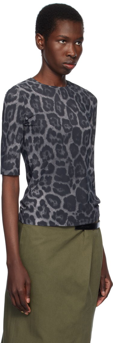 T-paita Stella McCartney Stella McCartney Leopard Print T-Shirt Musta | 6J04113SQA08, 1