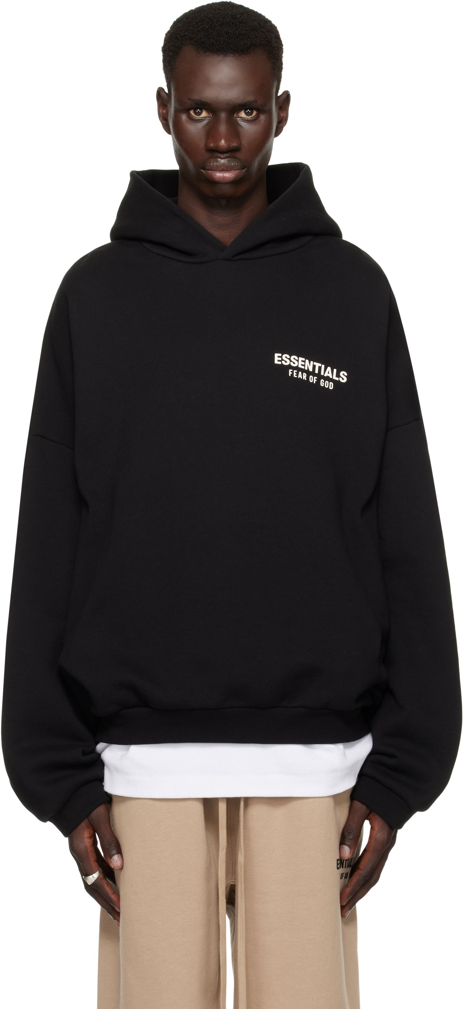 Huppari Fear of God Fear of God ESSENTIALS Fleece Hoodie Musta | 192HO246250F, 0