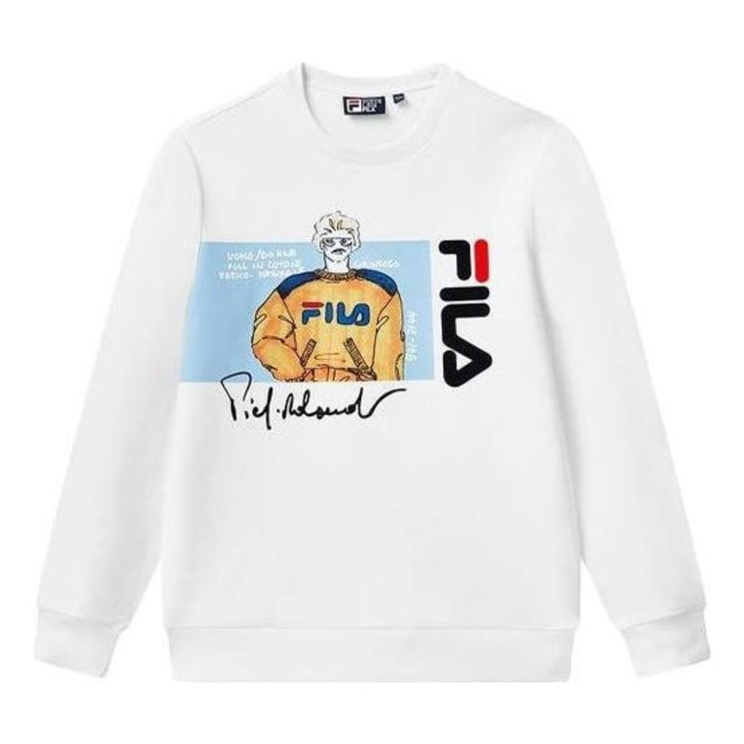 Huppari FILA Logo Graphic Sweater Valkoinen | F11M118204F-WT