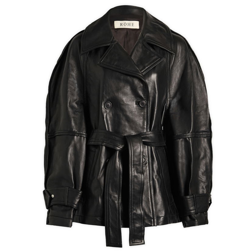 Takki Róhe Sculptural Leather Jacket Musta | 416-11-145