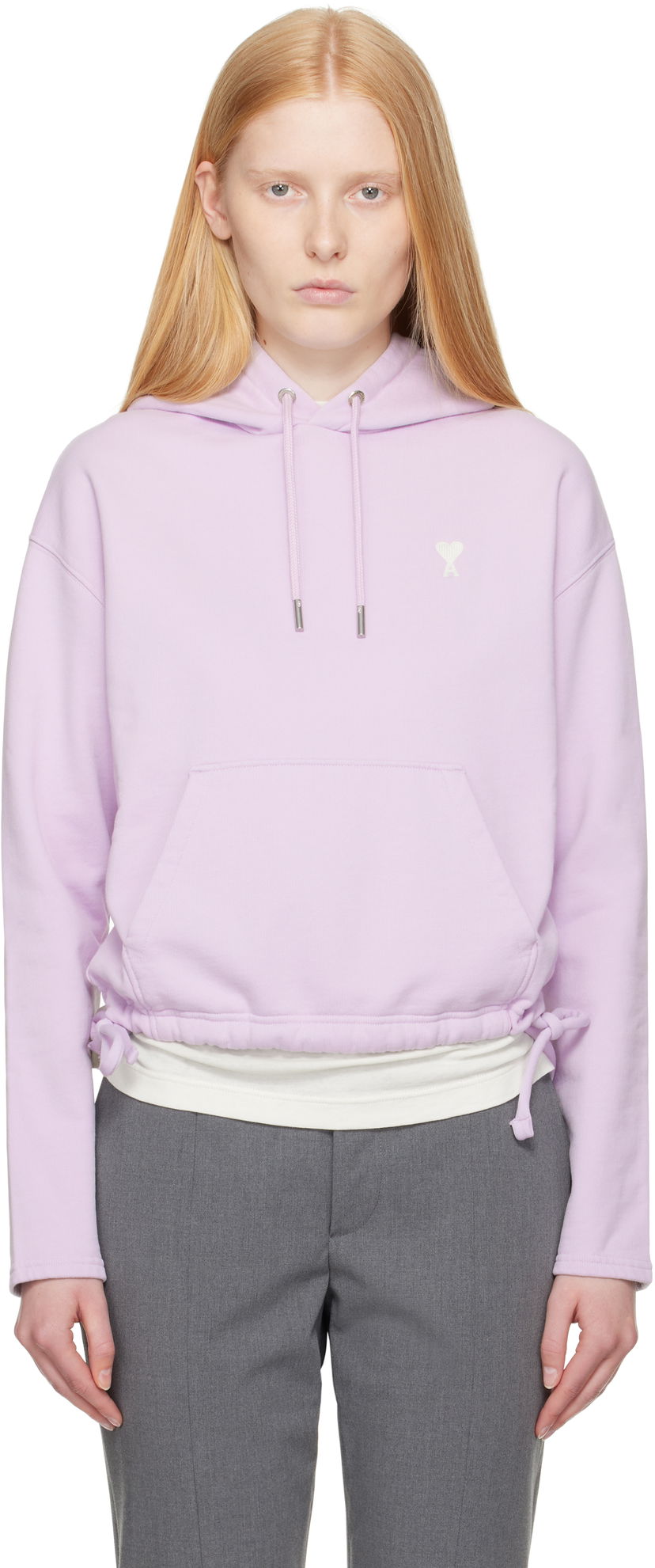 Huppari AMI AMI Paris Ami de Coeur Cropped Hoodie Violetti | FSW260.730