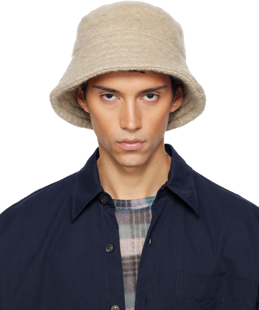 Hattu Dries Van Noten Dries Van Noten Wool Mohair Bucket Hat Beige | 252-029501-2055