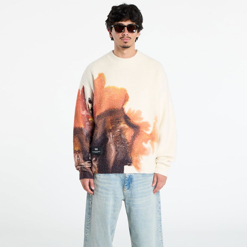 Villapaita Y-3 Y-3 Graphix Knit Crew Sweater Valkoinen | JX7332