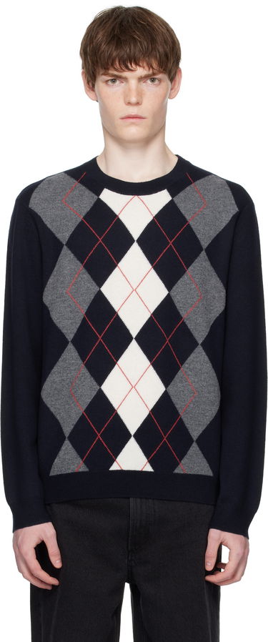 Villapaita A.P.C. A.P.C. Evan Argyle Sweater Tummansininen | WVBDR-H23419, 0