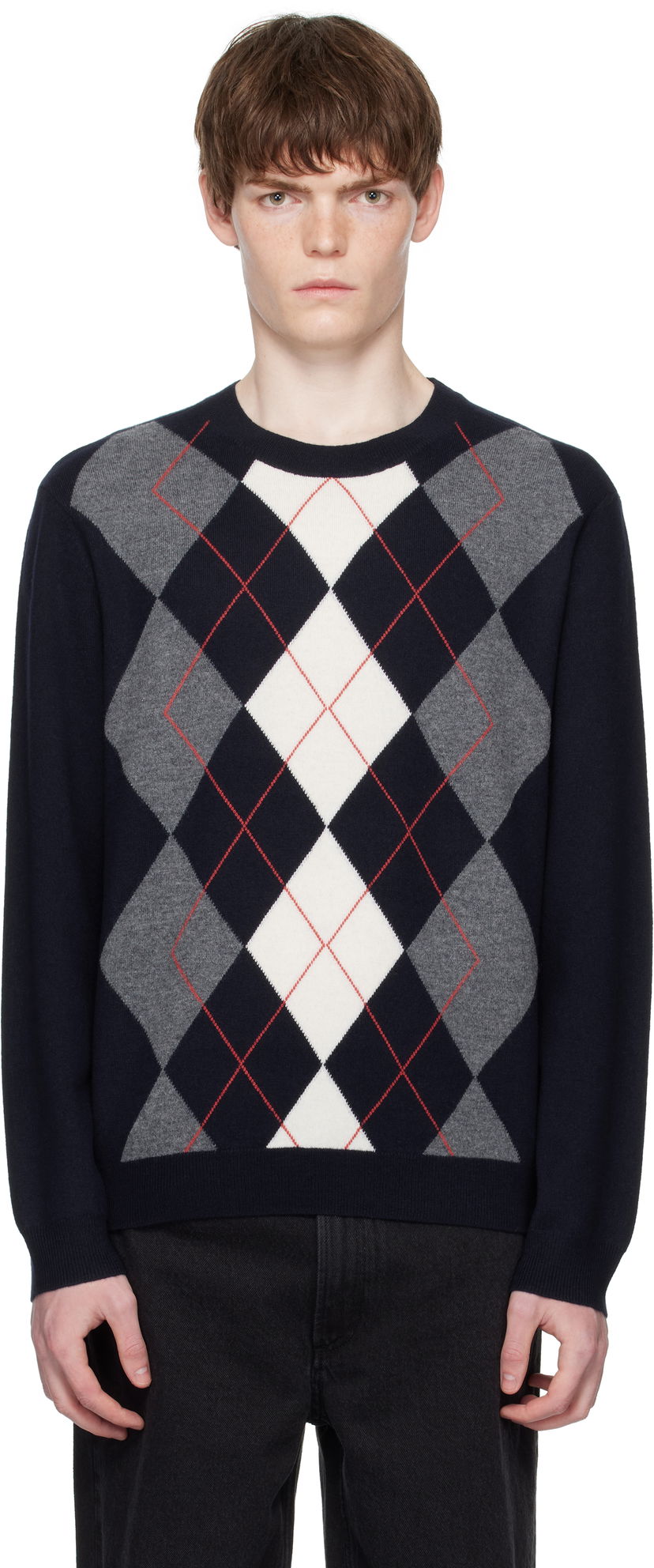 Villapaita A.P.C. A.P.C. Evan Argyle Sweater Tummansininen | WVBDR-H23419