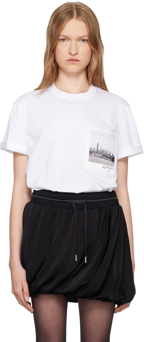 T-paita Helmut Lang Skyline Postcard Graphic T-Shirt Valkoinen | O07HM501