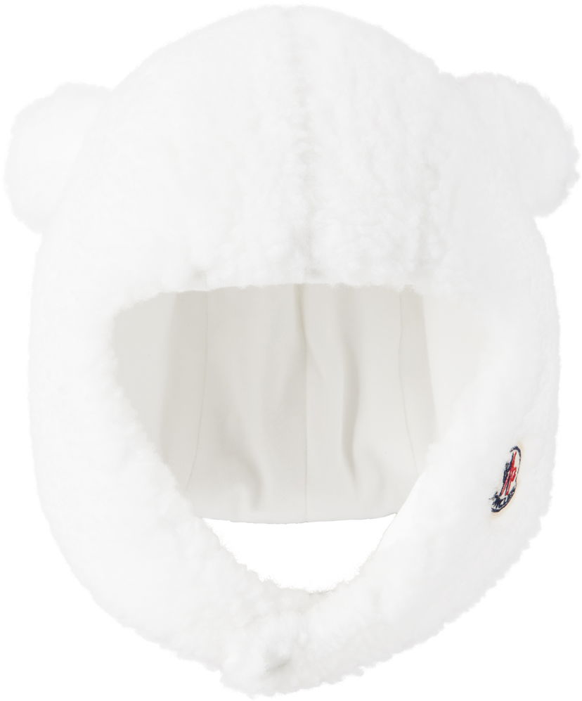 Pipo Moncler Moncler Enfant Teddy Earflap Beanie Valkoinen | K29513B0000189A3X