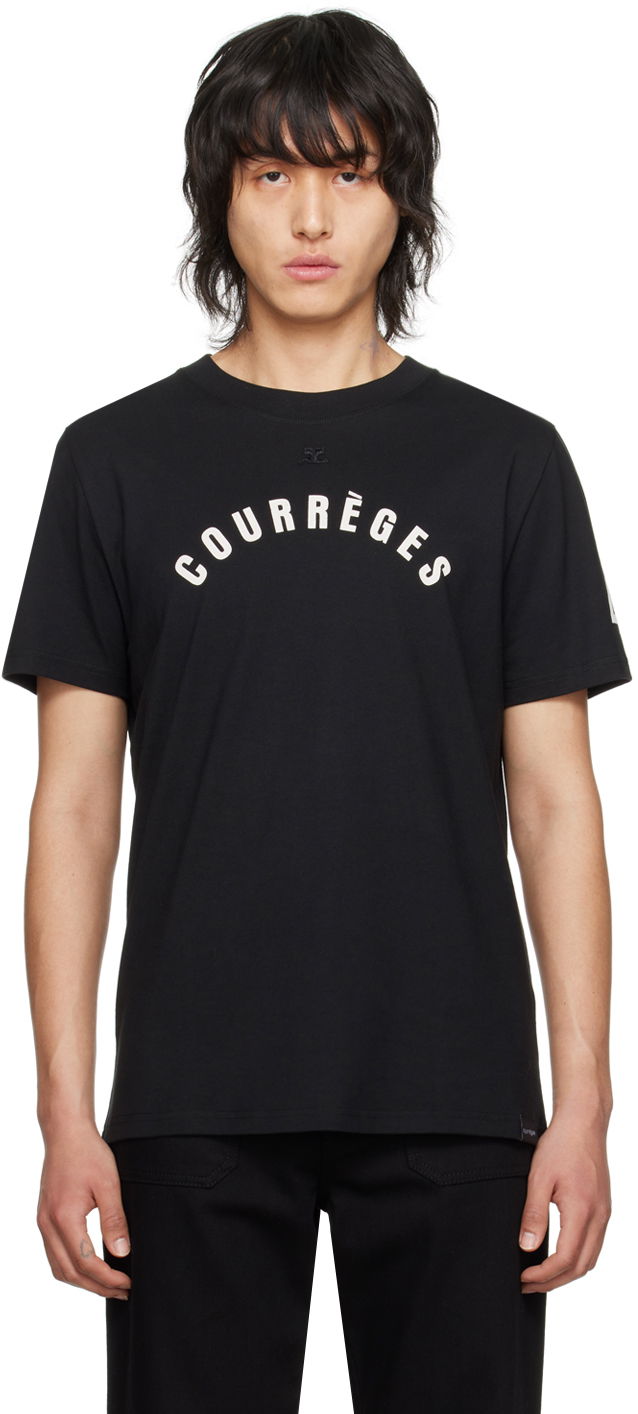 T-paita Courrèges Courrèges Straight Graphic T-Shirt Musta | 124JTS008JS0112