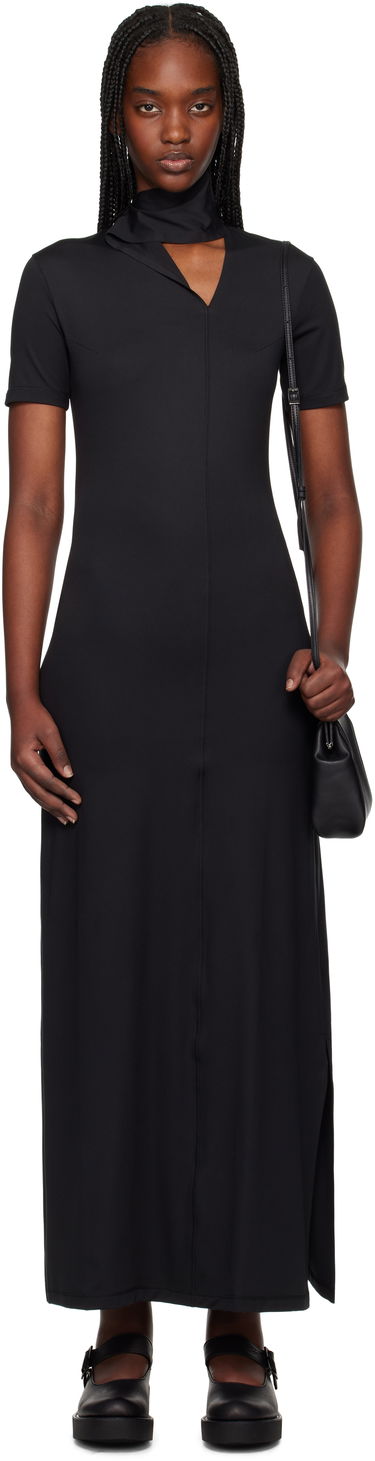 Mekko Y-3 Y-3 Fitted Closure Maxi Dress Musta | JI7088, 0