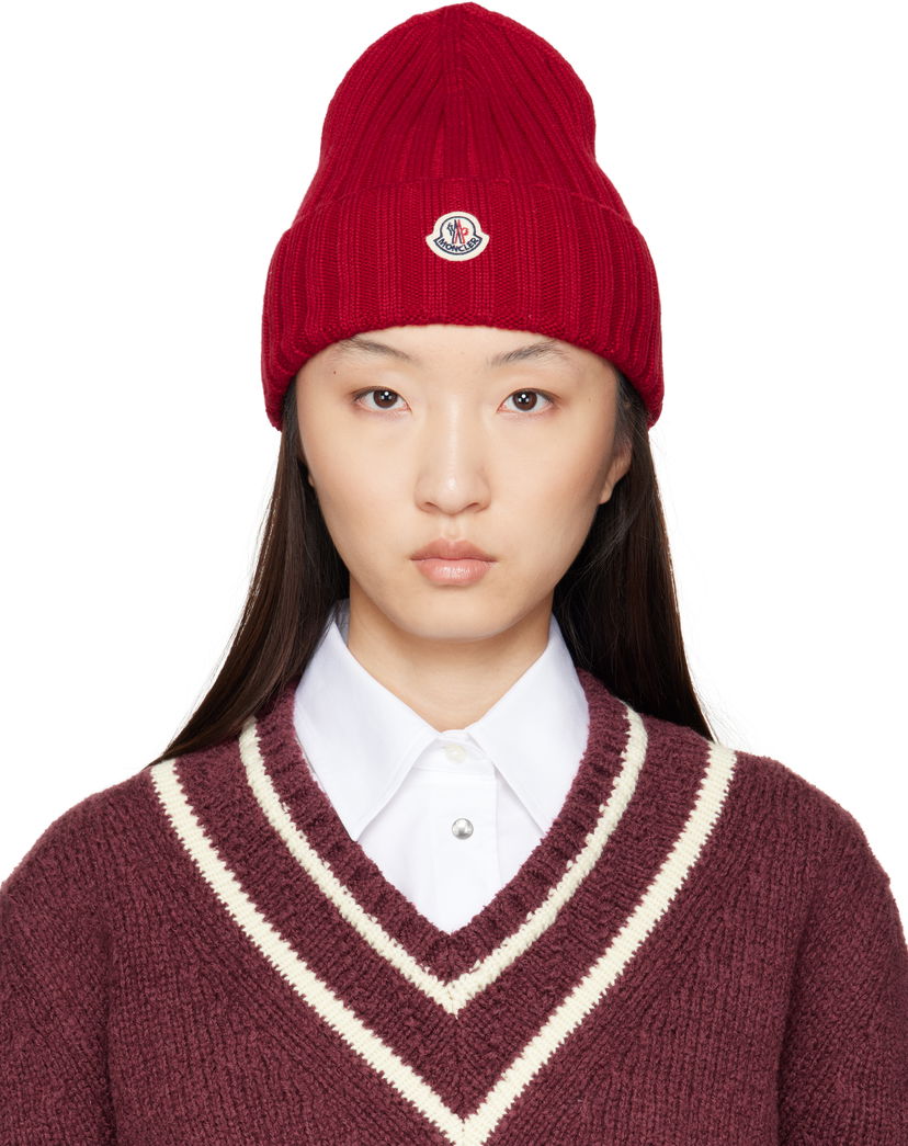 Pipo Moncler Moncler Wool Ribbed Beanie Punainen | K20933B00036A9327