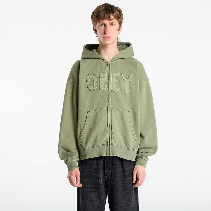 Huppari OBEY OBEY Hybrid Faded Zip Hoodie Vihreä | 112460032-DLN