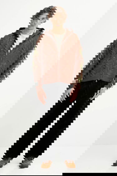 Villapaita Andersson Bell Andersson Bell Argyle Fisherman Hooded Zip-Up Cardigan Ruskea | atb1347u, 6