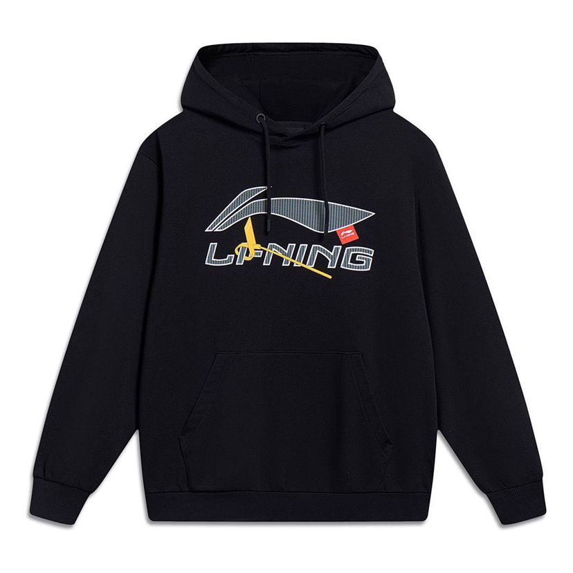 Huppari Li-Ning Essential Graphic Hoodie Musta | AWDT601-1