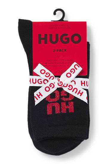 Sukat BOSS Two-pack of short-length socks with sparkly logos Musta | 50524283, 1