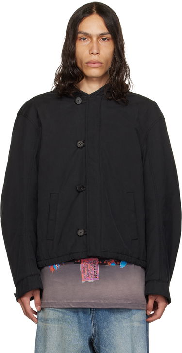 Bomber-takki We11done Sortie Buttoned Neckline Jacket Musta | WD-JK3-23-052-U-BK, 0