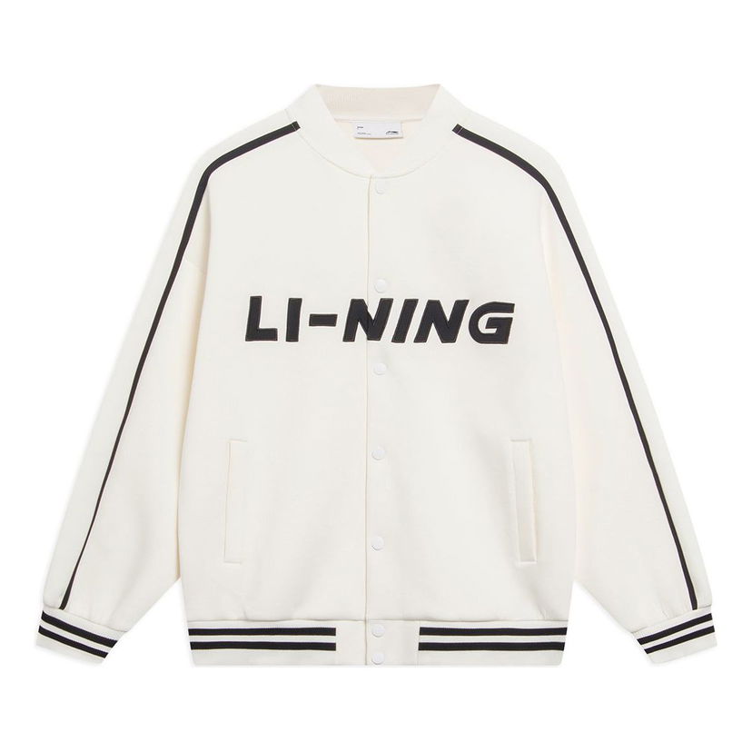 Bomber-takki Li-Ning Striped Graphic Baseball Jacket Valkoinen | AWDT545-1
