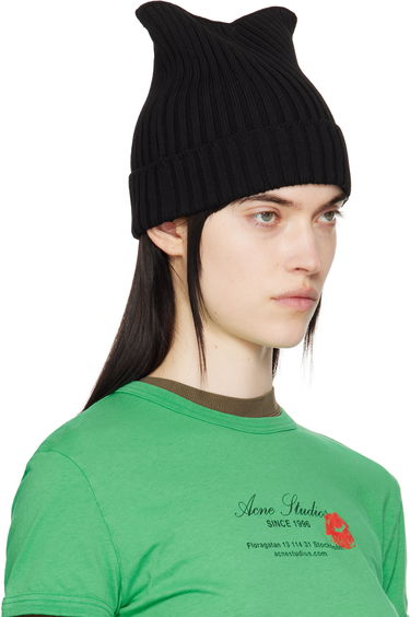 Pipo Acne Studios Acne Studios Ribbed Square Beanie Musta | C40396-, 1