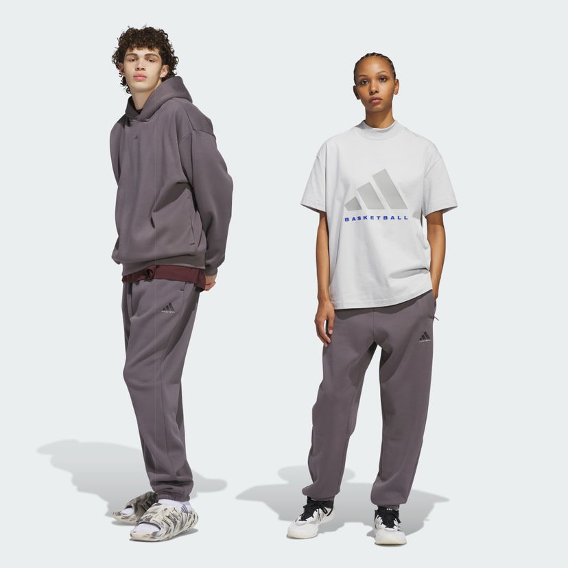 Verryttelyhousut adidas Performance Basketball Fleece Pants Violetti | JL6872