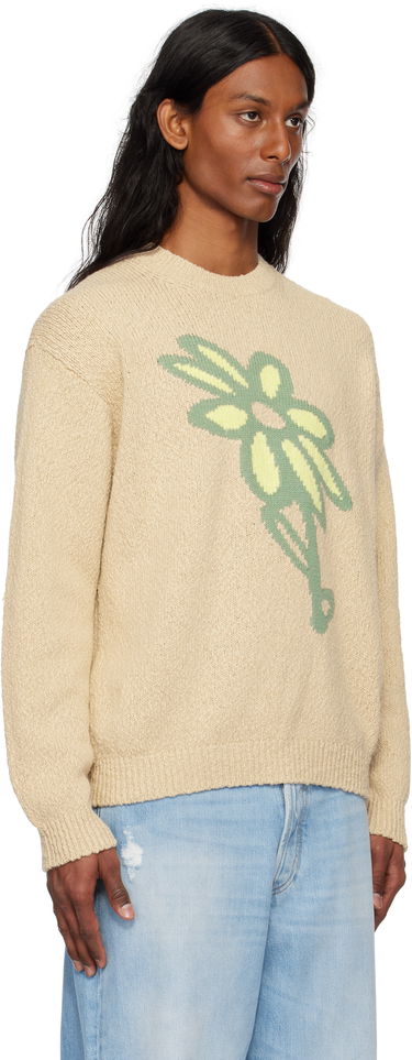 Villapaita MAISON KITSUNÉ Maison Kitsuné Abstract Daisy Intarsia Sweater Beige | OM00811KT1138, 1
