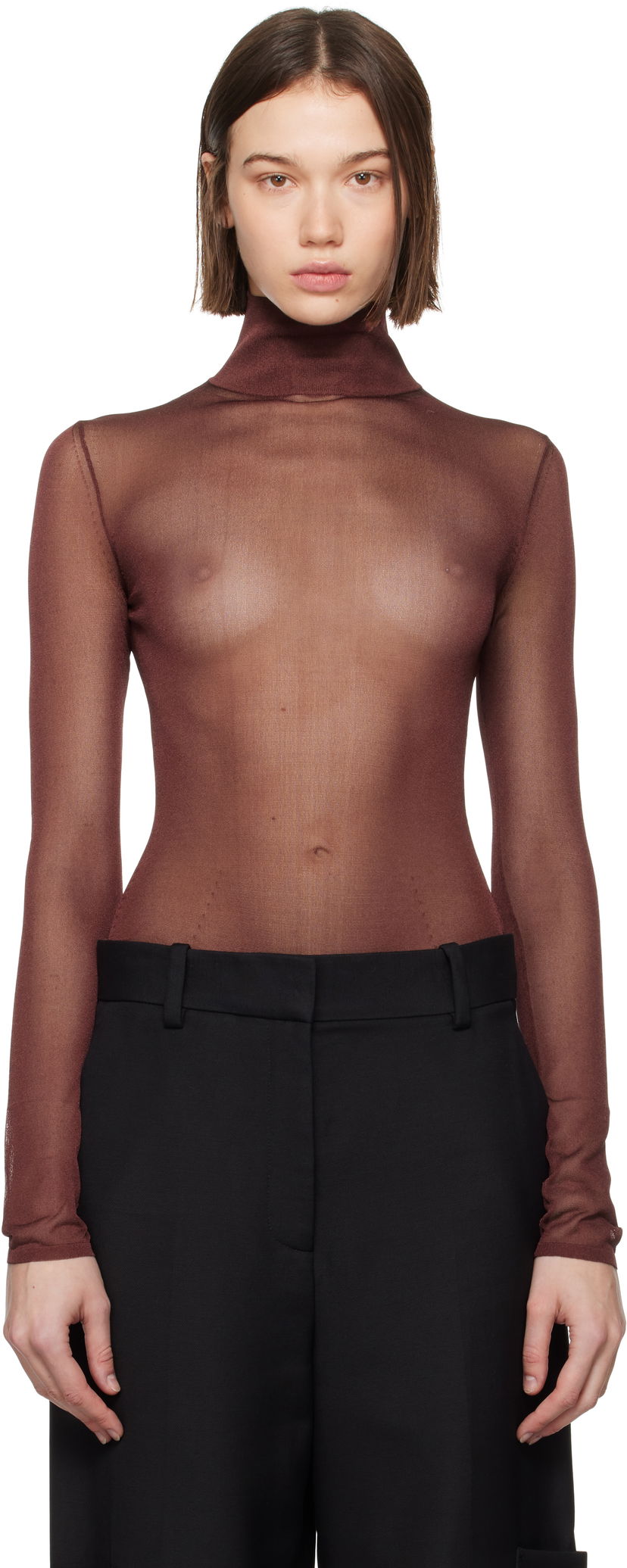 Body Khaite Tallin Turtleneck Bodysuit Ruskea | 9647435