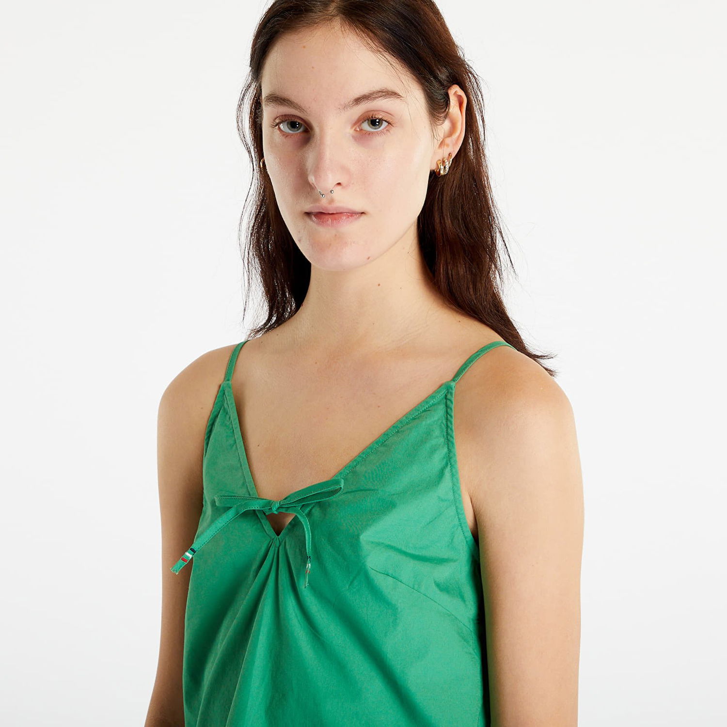 Tankkitoppi Tommy Hilfiger Poplin Strappy Top Vihreä | DW0DW15200 LY3, 0