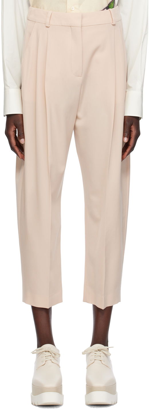Housut Stella McCartney Stella McCartney Pleated Cropped Trousers Vaaleanpunainen | 5919643CU704
