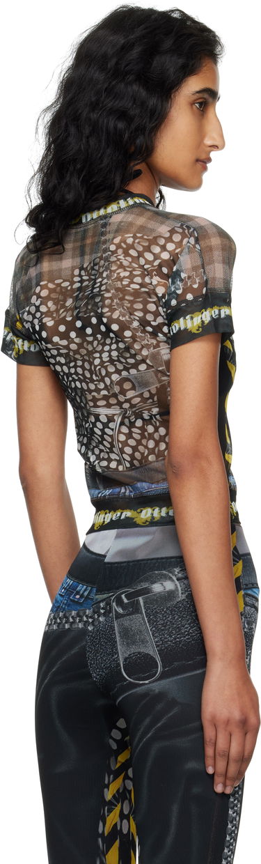 T-paita Ottolinger Ottolinger Mesh Print T-Shirt Musta | 101-100401-04, 2