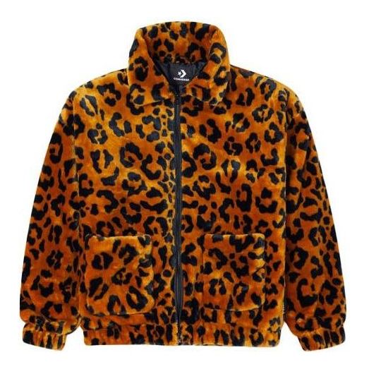 Bomber-takki Converse Converse Retro Leopard Print Loose Jacket Ruskea | 10022557-A01