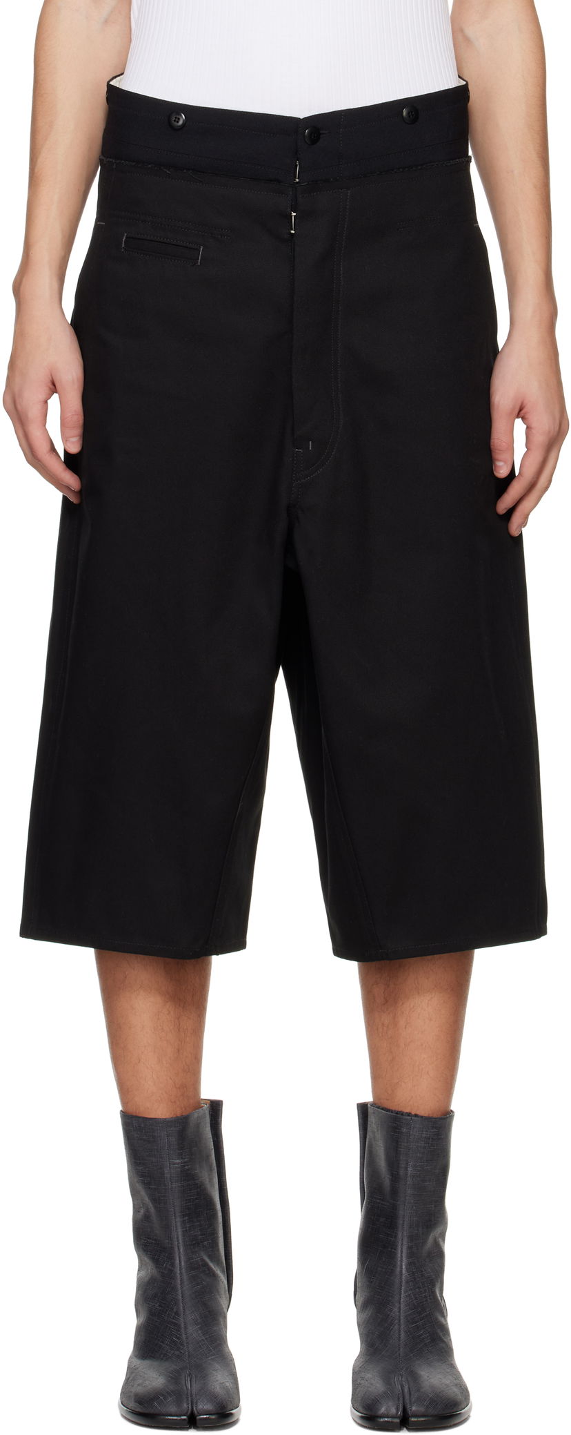 Shortsit Maison Margiela Maison Margiela Spliced Cotton Shorts Musta | S50MU0079 M35206