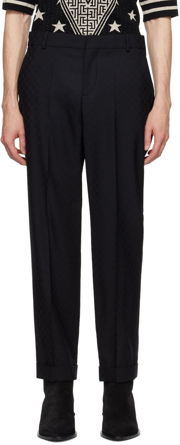 Housut Balmain Monogram Trousers Musta | CH1PM030WC54