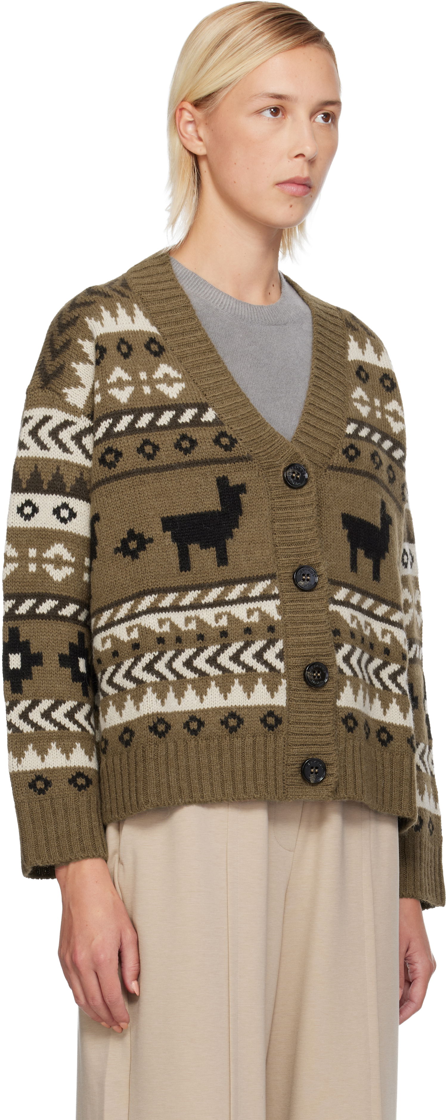 Villapaita Max Mara Llama Motif Fair Isle Cardigan Monivärinen | 2525346092600, 1