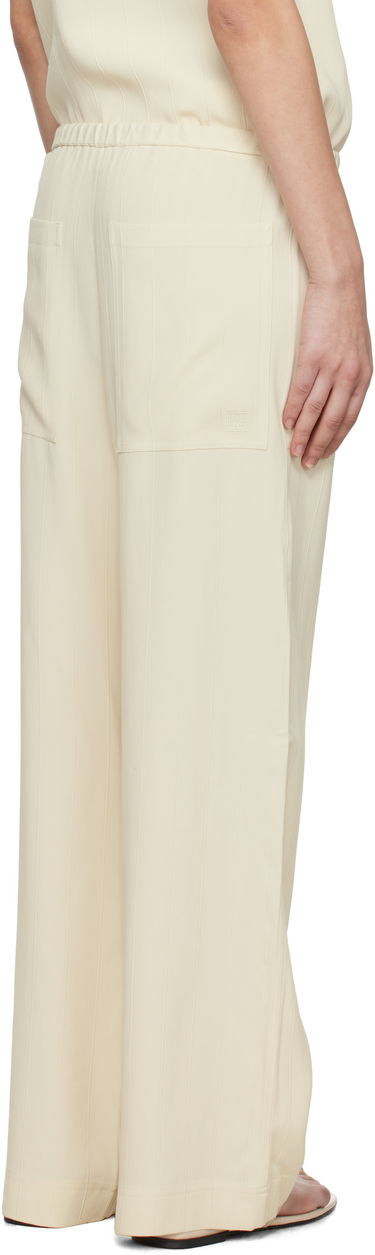 Haalari TOTEME TOTEME Woven Stripe Drawstring Trousers Beige | 252-WRB1709-FB0192, 2