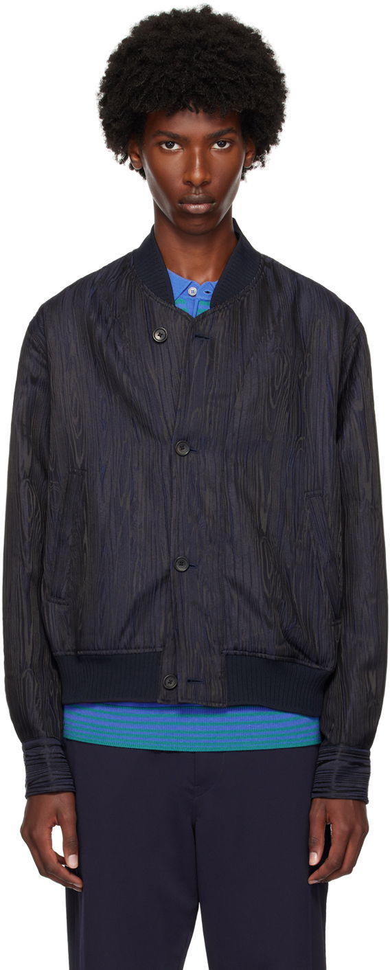 Bomber-takki Paul Smith PS Paul Smith Graphic Pattern Bomber Jacket Tummansininen | M2R-872Y-N22133-49