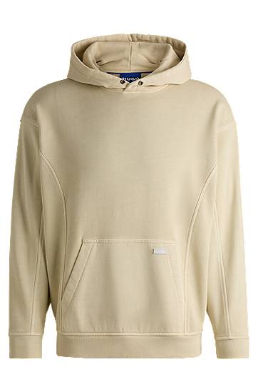 Huppari BOSS Vintage Eyelet Cotton-Terry Hoodie Beige | 50538681