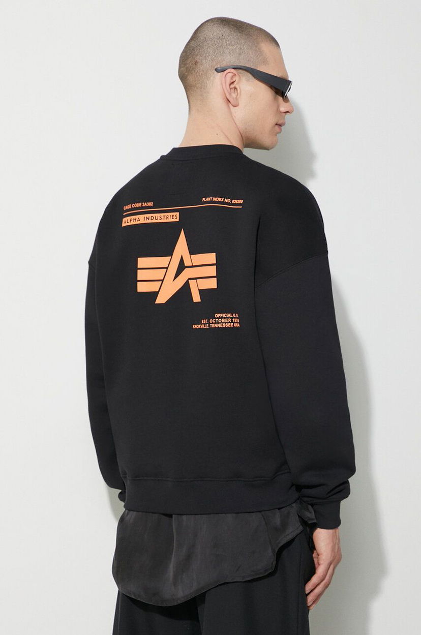 Huppari Alpha Industries Logo Print Sweatshirt Musta | 146304