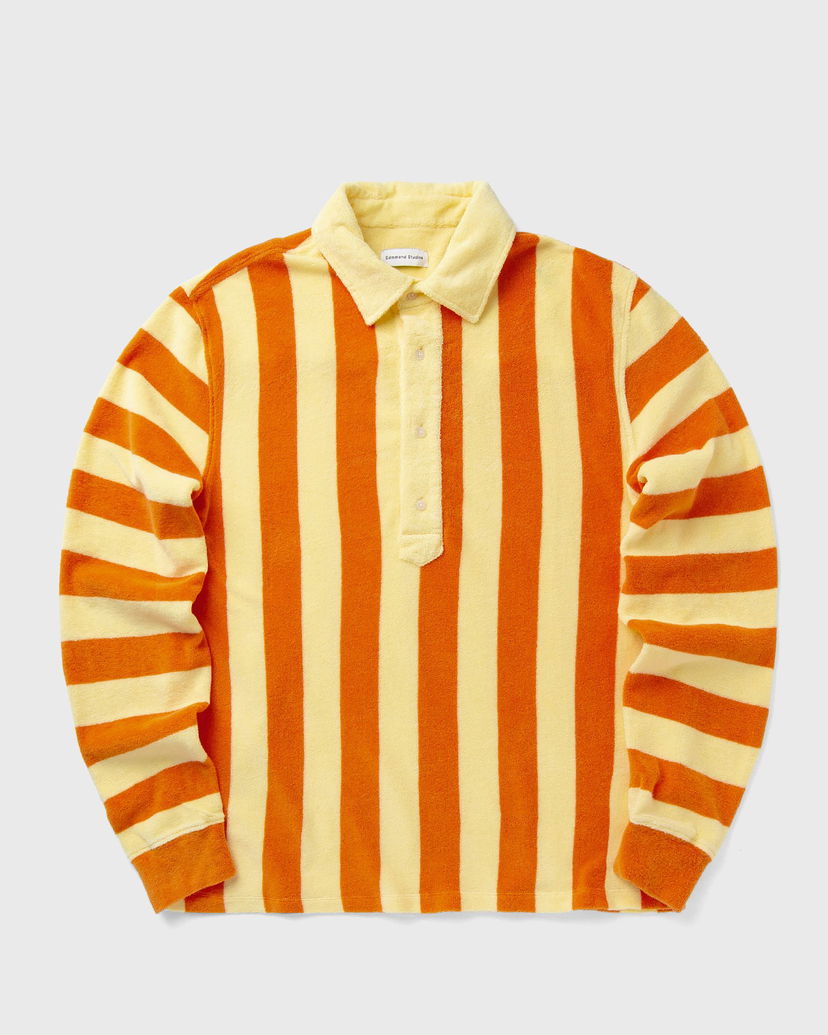 Poolopaita Edmmond Studios Striped Long Sleeve Polo Shirt Oranssi | 125-20-03250