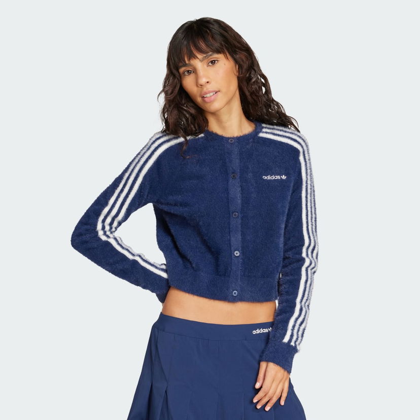 Villapaita adidas Performance Fuzzy Cropped Cardigan Sininen | JW3644