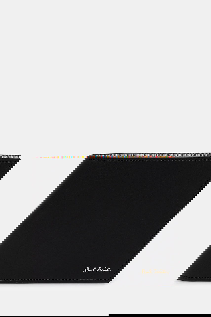 Lompakko Paul Smith Paul Smith Leather Wallet with Multi-Stripe Trim Musta | M1A.4832.CMULTI, 0