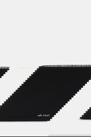 Lompakko Paul Smith Paul Smith Leather Wallet with Multi-Stripe Trim Musta | M1A.4832.CMULTI, 0
