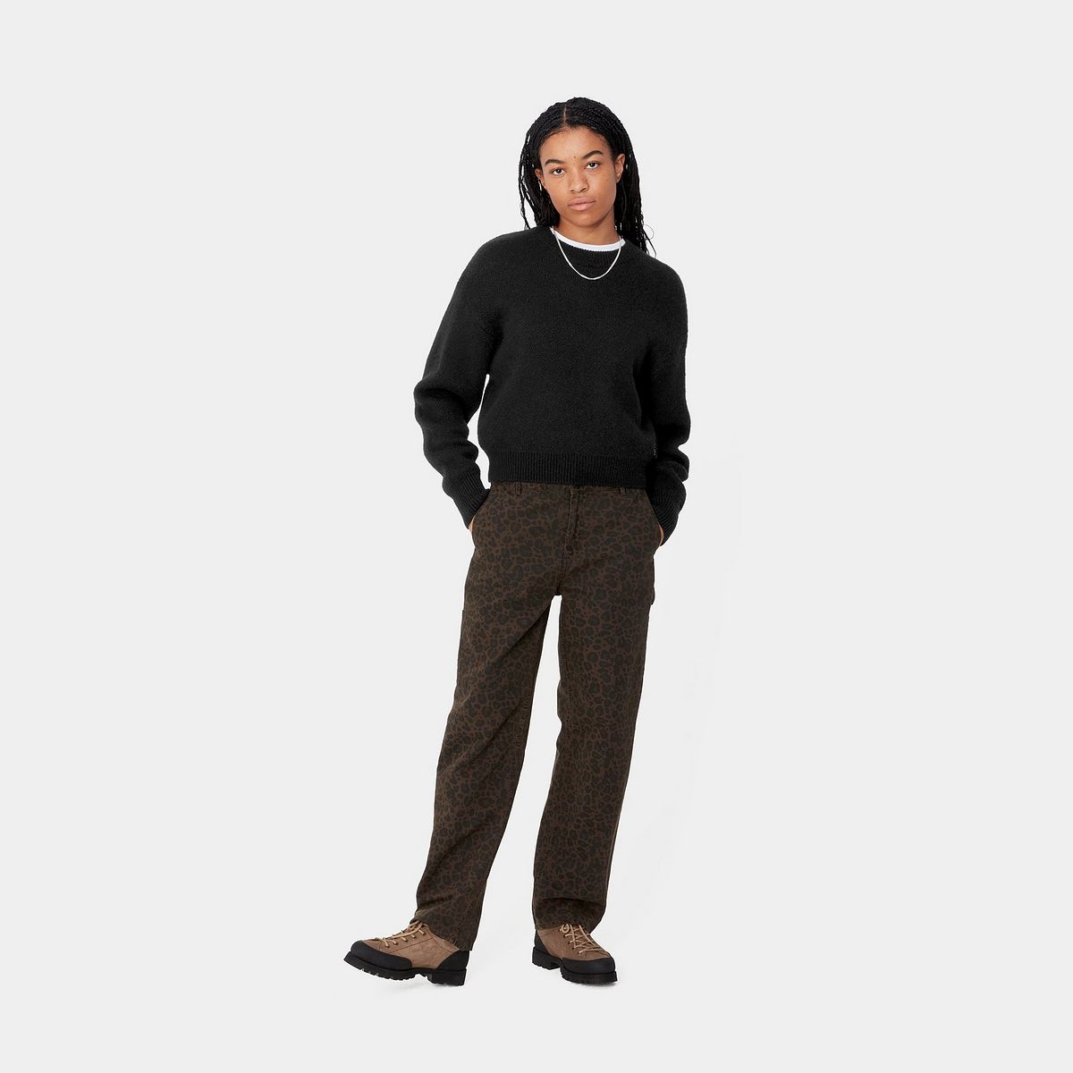 Villapaita Carhartt WIP Merton Cropped Crewneck Sweater Musta | I033910_8, 1