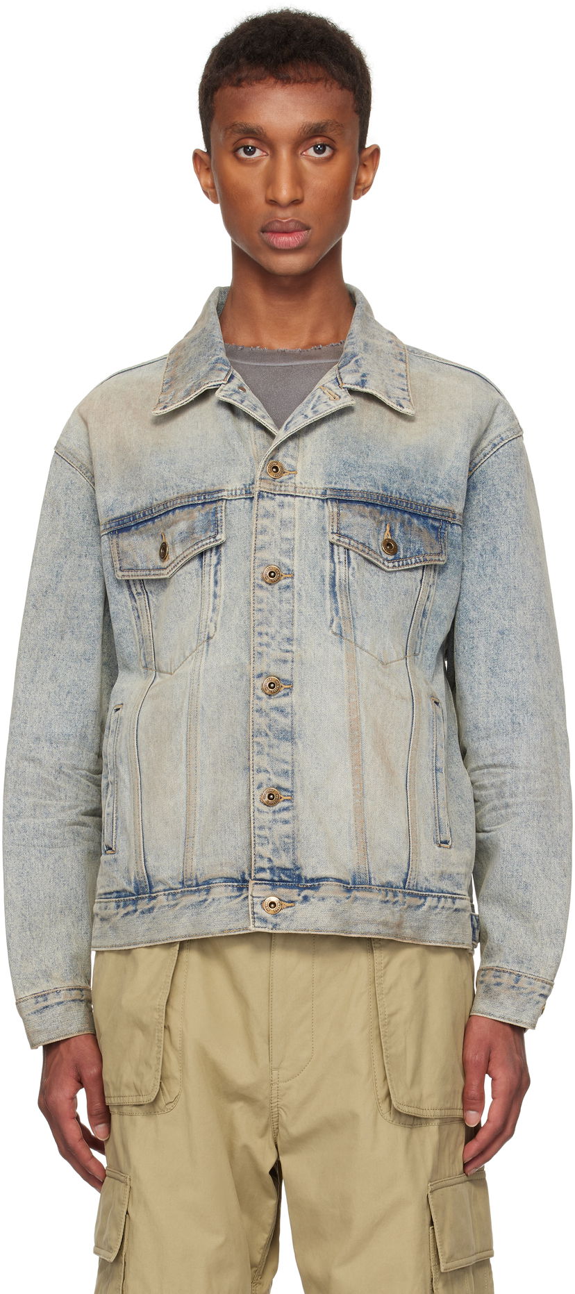 Takki We11done We11done Washed Denim Jacket Sininen | WD-DJ3-24-315-U-SK