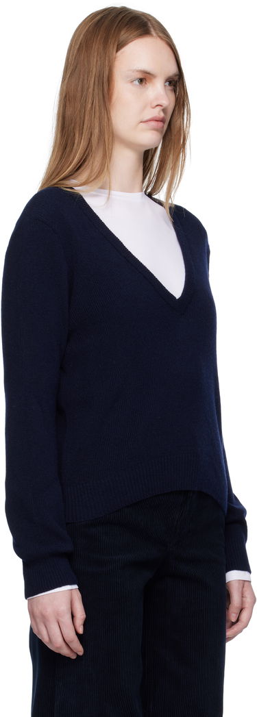 Villapaita A.P.C. A.P.C. Anae V-Neck Sweater Tummansininen | WOASA-F23429, 1