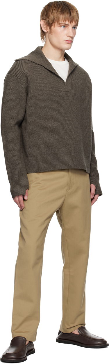 Villapaita Studio Nicholson Studio Nicholson Nash Knit Polo Ruskea | NASH SNM - 1295, 3