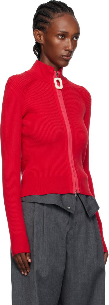 Villapaita JW Anderson JW Anderson Fitted Zip-Up Sweater Musta | KW1353-YN0398, 4