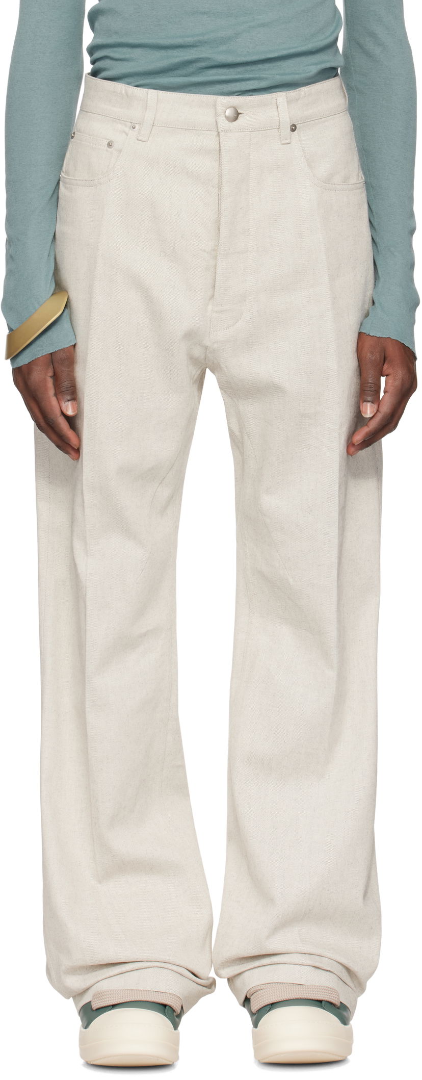 Housut Rick Owens Rick Owens Hollywood Geth Jeans Beige | RU01E5333 DRD