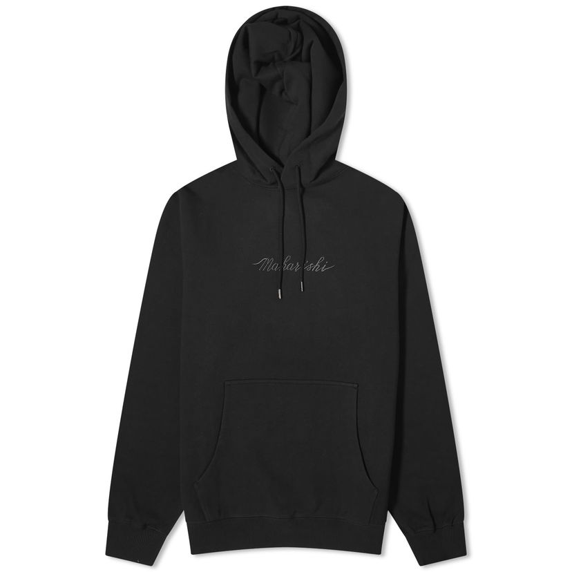 Huppari Maharishi Embroided Popover Hoodie Musta | 4622-BLK