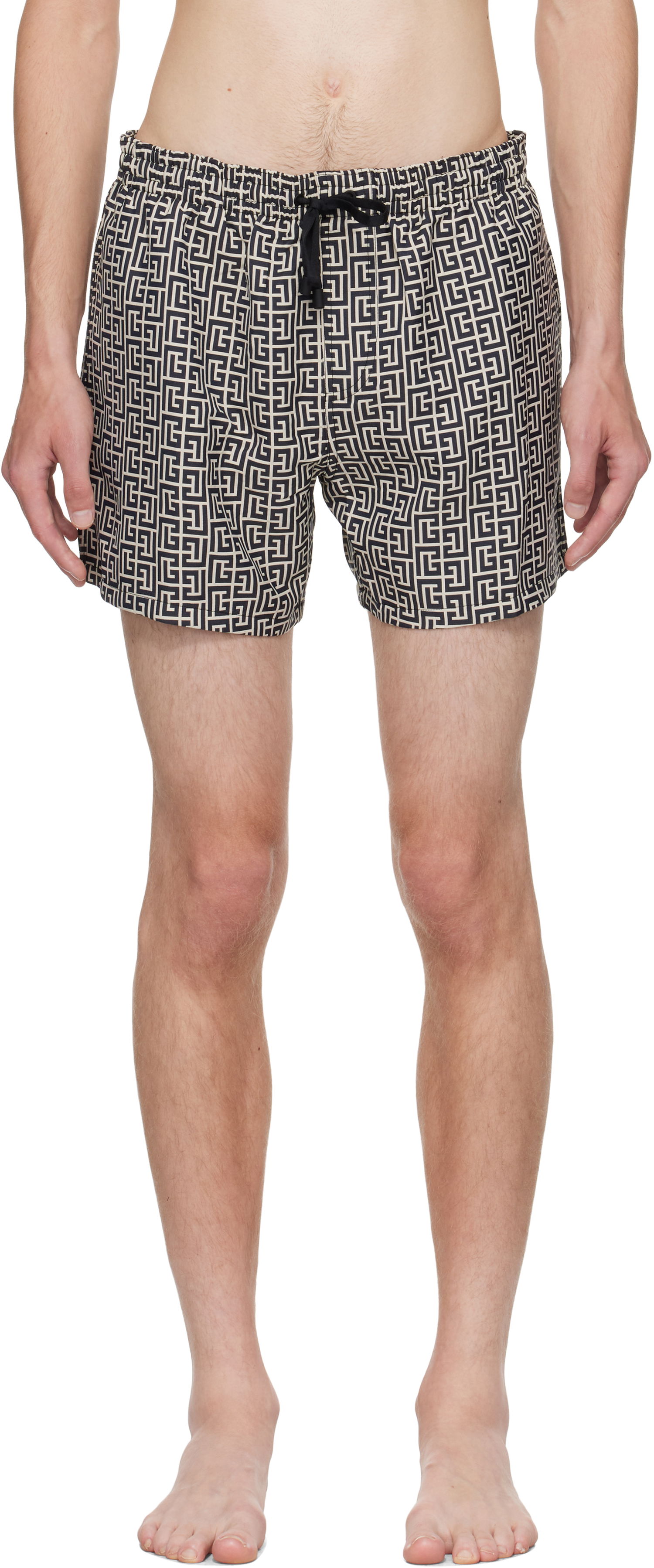 Uimapuvut Balmain Balmain Monogram Swim Shorts Beige | BWB641500, 0