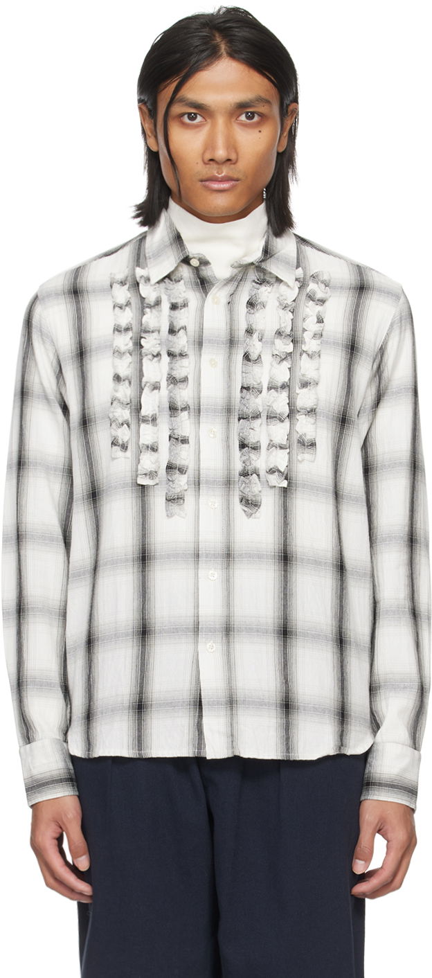 Paita Universal Works Universal Works Frill Plaid Shirt Valkoinen | P2992